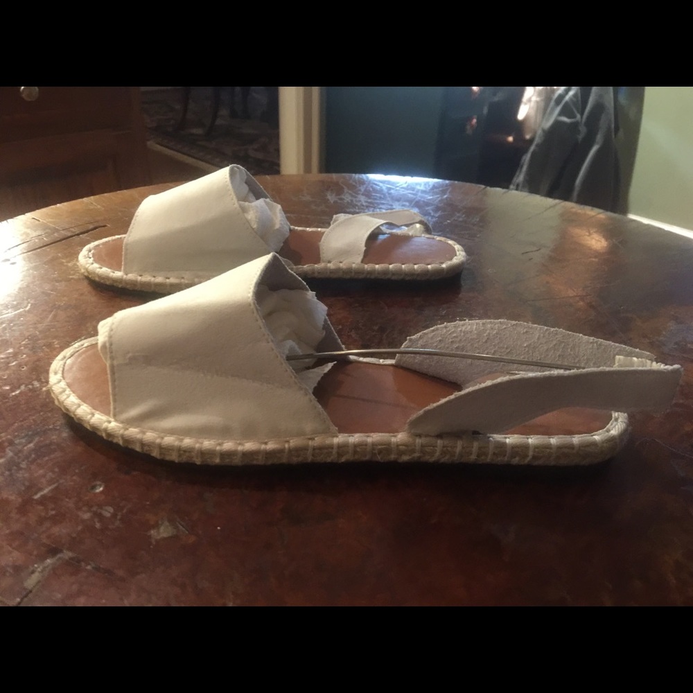 Soft white leather sandals. Never worn